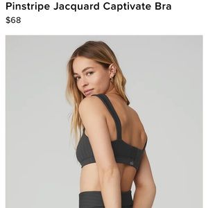 XS pinstripe jacquard captivate bra Anthracite/ Black